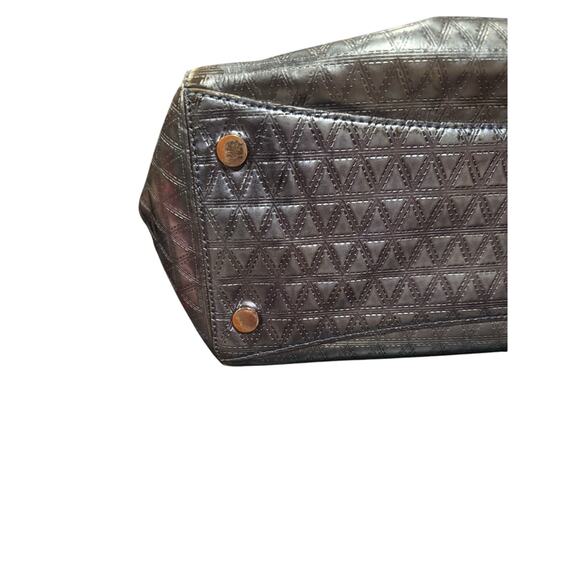 Michael Kors Voyager Blue Gunmetal Embossed Leather Large Tote - Picture 4 of 6